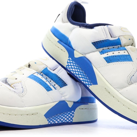 Baskets Blanches/Bleu Homme Adidas Puffylette