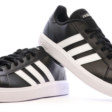 Baskets Noires/Blanches Homme Adidas Grand Court Base 2.0
