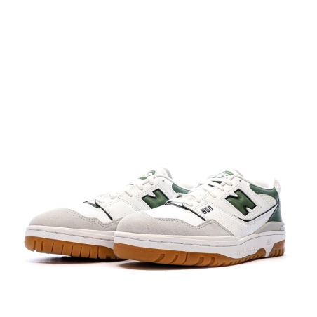 Baskets Blanc/Vert Homme New Balance 550