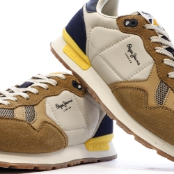 Baskets Noir/Camel Homme Pepe jeans Brit Prints