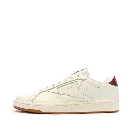 Baskets Blanches/Bordeaux Homme Reebok Club Grounds