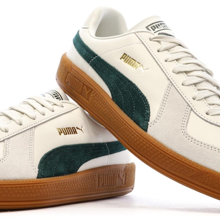 Baskets Blanc/Vert Mixte Puma Army Trainer