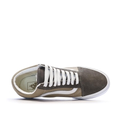 Baskets Marron/Beige Homme Vans Old Skool Canvas Block B