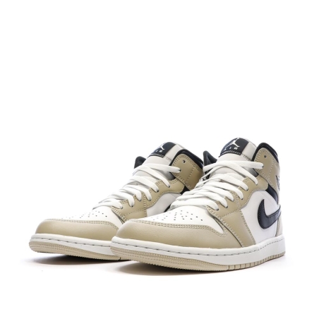 Air Jordan 1 Mid Blanche/Beige Homme Nike