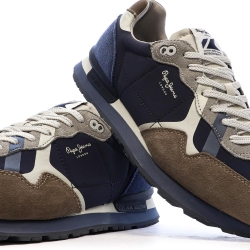 Baskets Marron/Beige Homme Pepe jeans Brit Prints