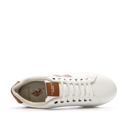 Baskets Blanches/Camel Homme US Polo ASSN High-top