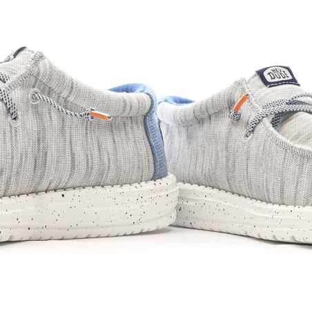 Chaussures Bleues/Grises Chiné Homme Hey Dude Wally Jersey
