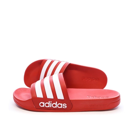 Claquettes Rouges/Blanches Homme Adidas Adilette
