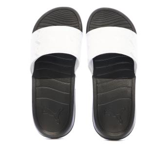 Claquettes Blanche/Noire Homme Puma Popcat 20
