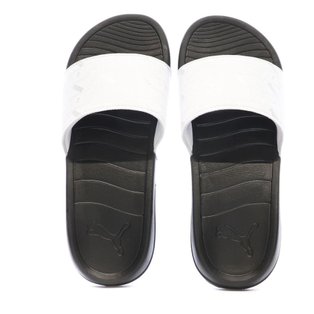 Claquettes Blanche/Noire Homme Puma Popcat 20