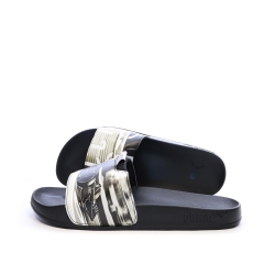 Claquettes Blanches/Noires/Argent Homme Puma 308368
