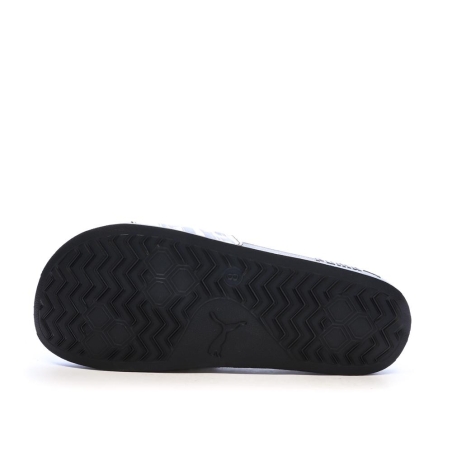 Claquettes Blanches/Noires/Argent Homme Puma 308368