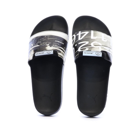Claquettes Blanches/Noires/Argent Homme Puma 308368