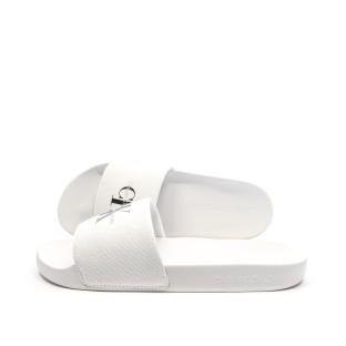 Claquettes Blanches Homme Calvin Klein Jeans Slide Monogram
