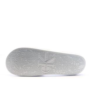 Claquettes Blanches Homme Calvin Klein Jeans Slide Monogram