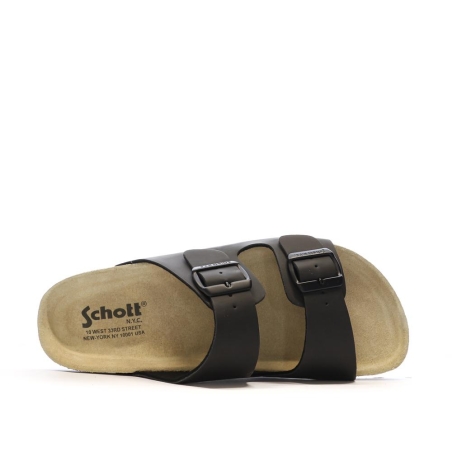 Sandales Noires Lisses Homme Schott Arthur