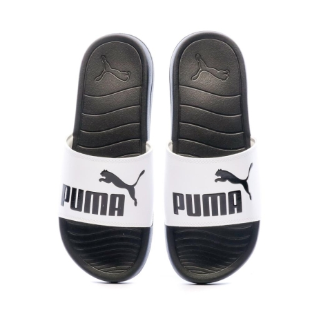 Claquettes Blanc/Noir Homme Puma Popcat 20
