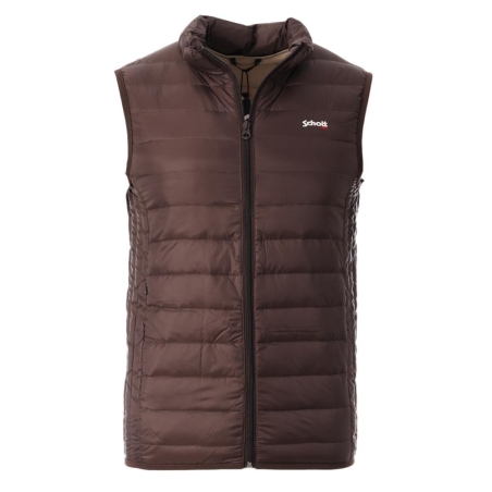 Doudoune Sans Manches Marron Homme Schott OAKLANDVRS