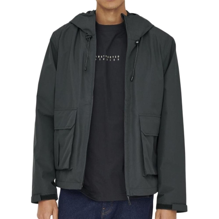 Manteau Noir Homme Only & Sons Donny Life