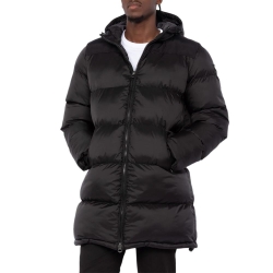 Doudoune longue noire à capuche Noir Homme Schott MICKS