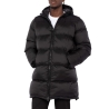 Doudoune longue noire à capuche Noir Homme Schott MICKS