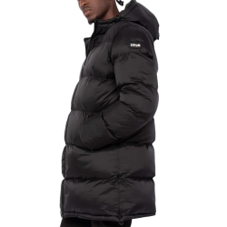 Doudoune longue noire à capuche Noir Homme Schott MICKS
