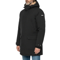 Parkas Noir Homme Schott Parka Fixe Doublee Sherpa