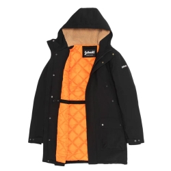 Parkas Noir Homme Schott Parka Fixe Doublee Sherpa