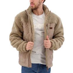 Veste Sherpa Marron Homme SUPERDRY Workwear Hybrid