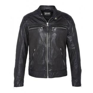 Blouson en Cuir Noir Homme Schott LCSPYDER25