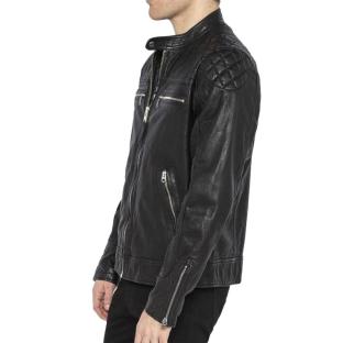 Blouson en Cuir Noir Homme Schott LCSPYDER25