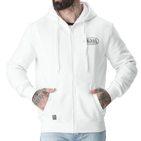 Sweat Zippé Blanc Homme Von Dutch SLIGN