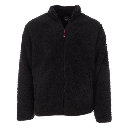 Veste Sherpa Noir Homme Paname Brothers Full Zip
