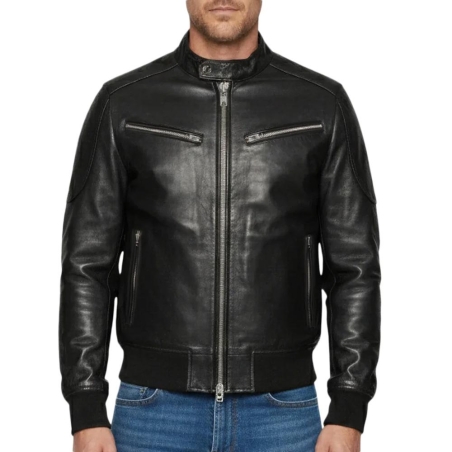 Blouson Noir Homme Schott Motard