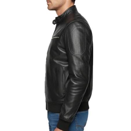 Blouson Noir Homme Schott Motard