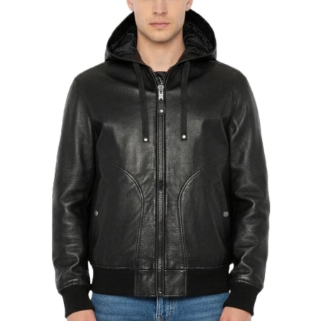 Blousons Noir Homme Schott Cuir LCHOOD