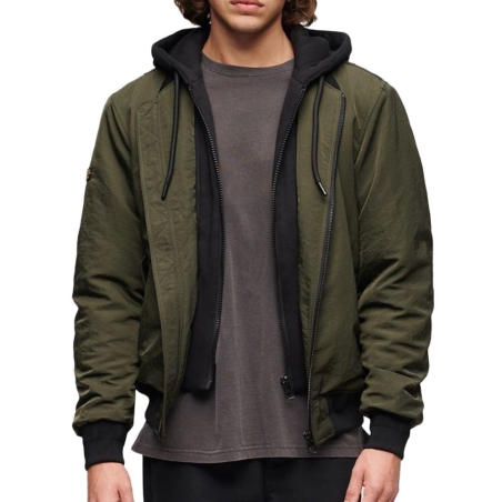 Veste Kaki Homme Superdry Hooded