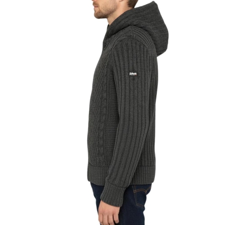 Veste en Sherpa Zippé GriseHomme Schott PLENZO