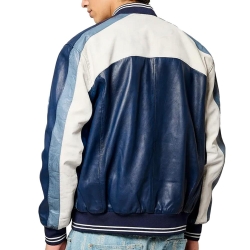 Veste en Cuir Bleu Homme Kaporal Last
