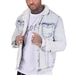Veste en Jean Bleu Homme Project X Paris Mouton