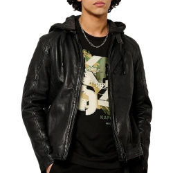 Veste En Cuir Noire Homme Kaporal Kp Luine