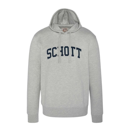 Sweat à capuche Gris Homme Schott Logo