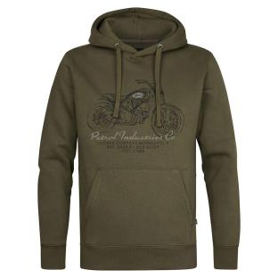 Sweat à Capuche Kaki Homme Petrol Industries Print
