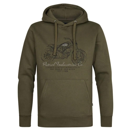 Sweat à Capuche Kaki Homme Petrol Industries Print