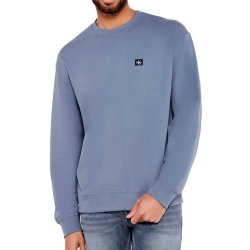 Sweat Bleu Homme Calvin Klein Jeans Badge Terry