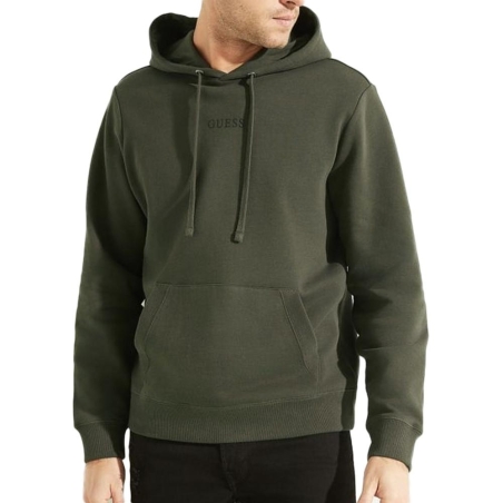Sweat à Capuche Kaki Homme Guess Roy