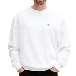 Sweat Blanc Homme Calvin Klein Jeans Badge Terry