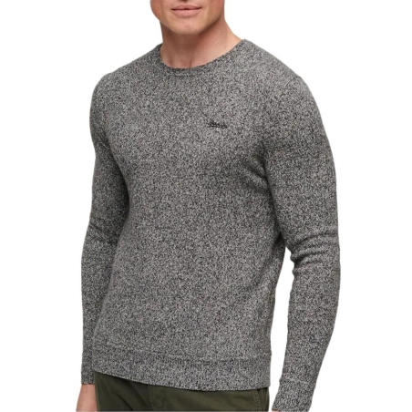 Pull Gris Chiné Homme Superdry Essential Slim Fit Jumper