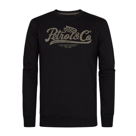 Sweat Noir/Taupe Homme Petrol Industries Neck