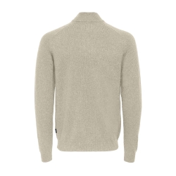 Pull 1/4 Zip Beige Homme Only & Sons Reg 7